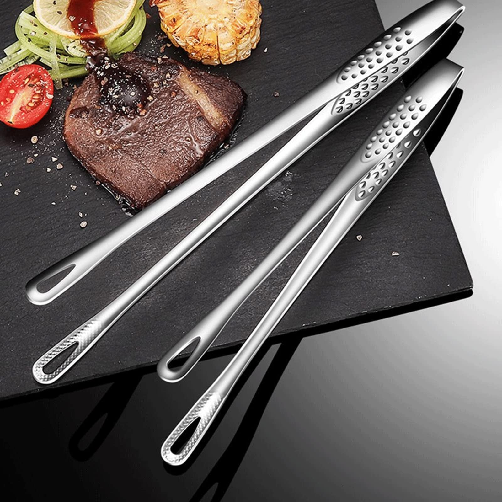Kochzange Edelstahl Grillzange Food Clip Steak Küchenhelfer Zange Küche Kochutensilien Zubehör