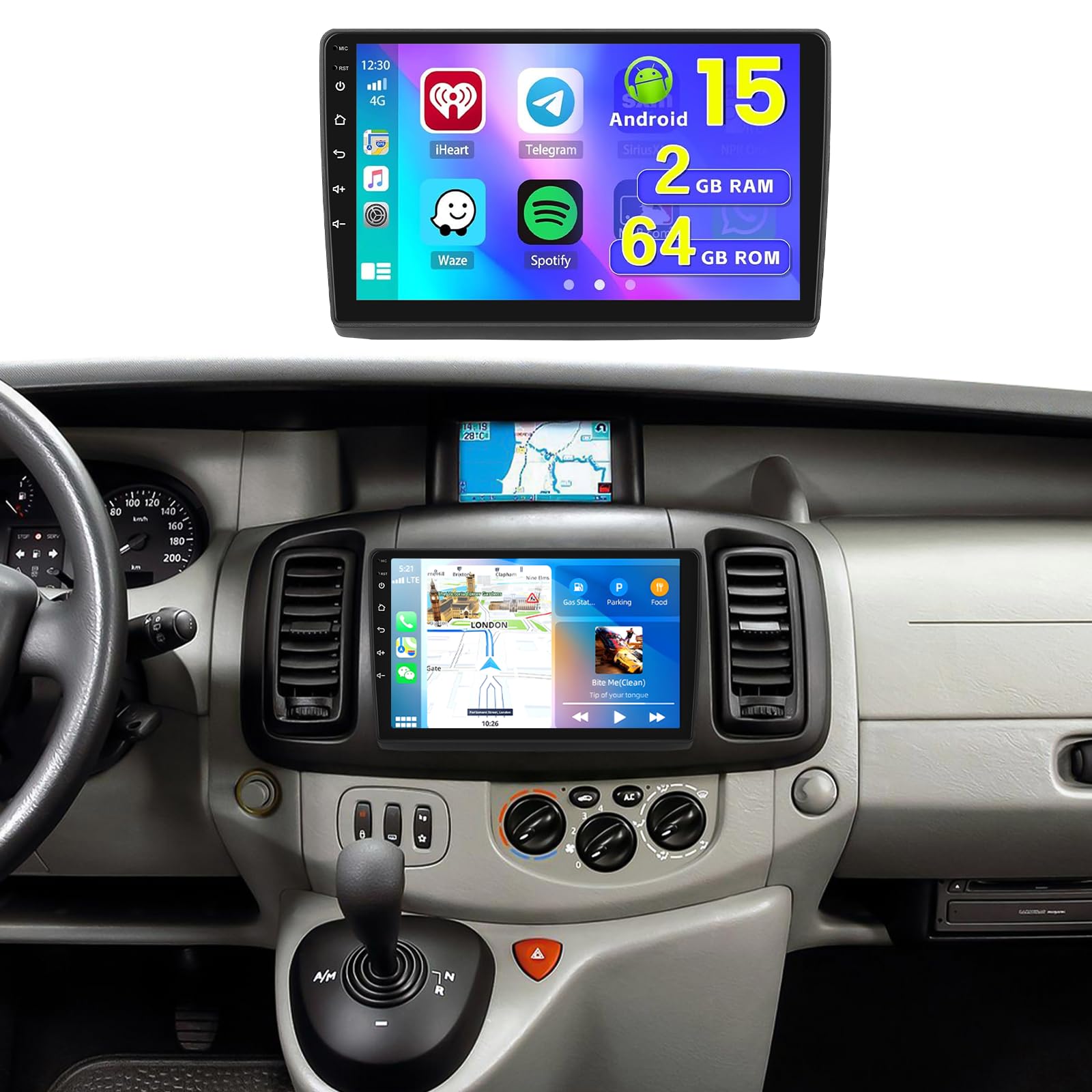 Hikity Autoradio Android 15 10" per Renault Trafic 2001-2010 CarPlay
