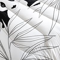 Vista 170 de CVHOUSE Juego de ropa de cama con diseño de panda, juego de edredón individual con panda y 2 fundas de almohada, lindo juego de colcha kawaii