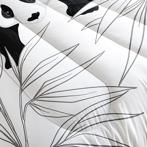 Miniatura 170 de CVHOUSE Juego de ropa de cama con diseño de panda, juego de edredón individual con panda y 2 fundas de almohada, lindo juego de colcha kawaii