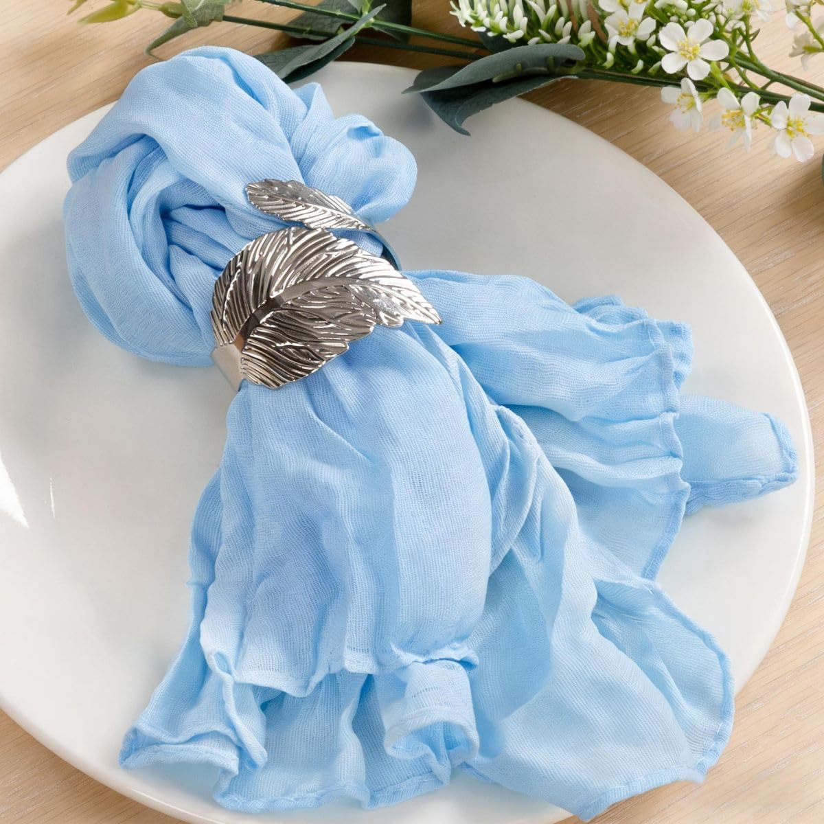 Cloth Napkins Set of 24 21"x21" Reusable Cheesecloth Napkins Baby Blue
