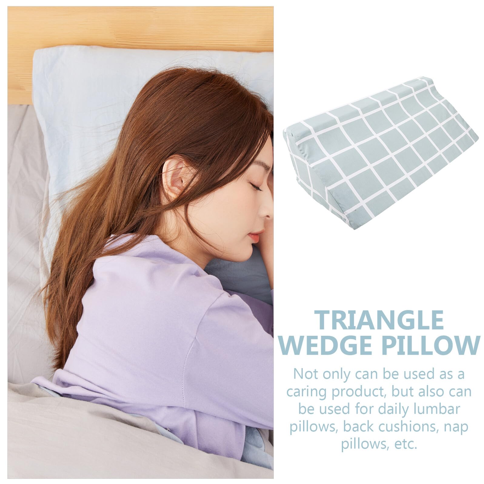 ifundom Almohada para Mejorar la Circulación de Cuña Triangular para Cama Espuma de Alta Densidad y Algodón, Cojín Multifuncional Hogar y Hospital para Personas Mayores