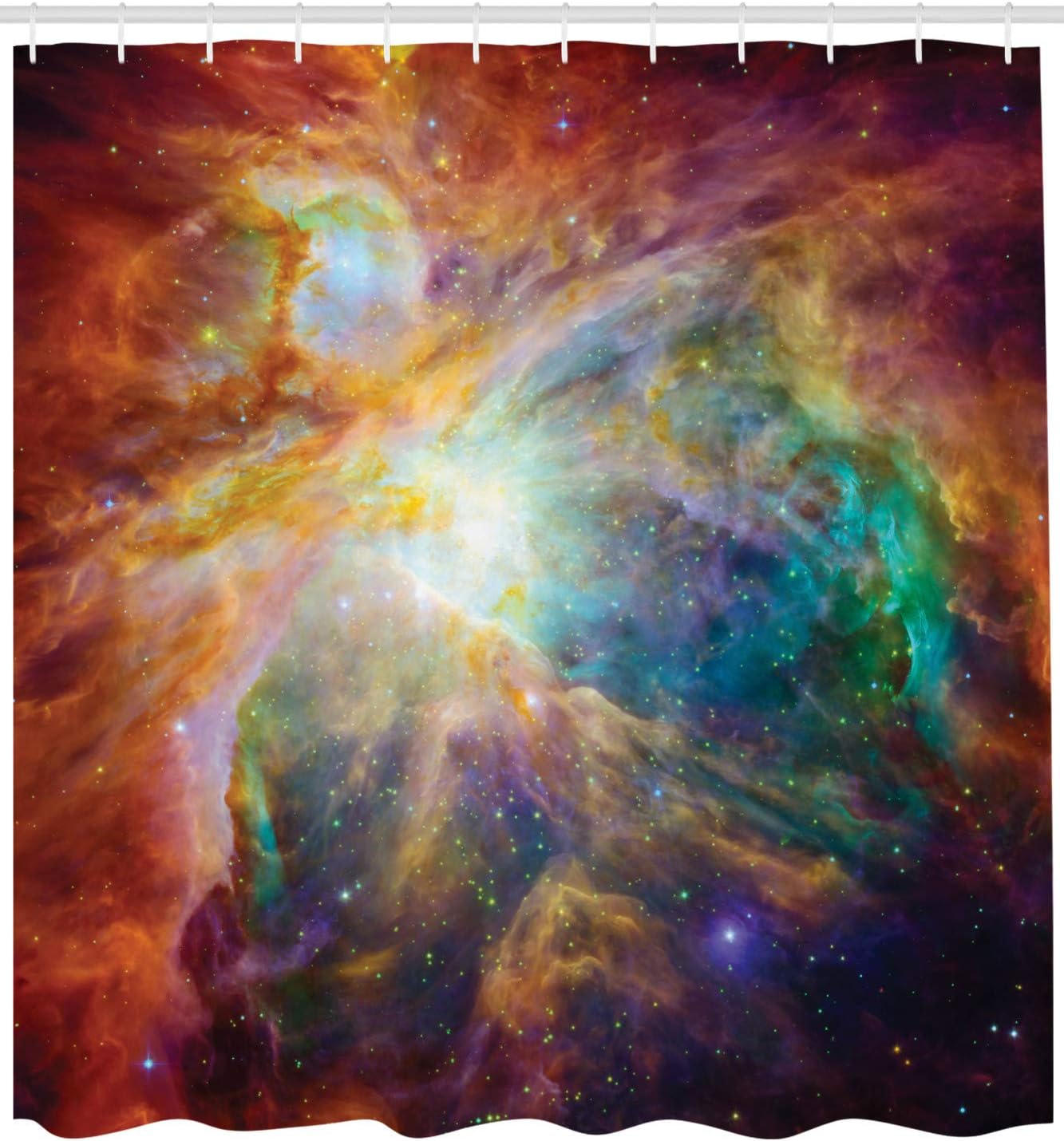 Outer Space Decor Shower Curtain by Ambesonne, Universe Abstract Nebula Galaxy Chakra Infinity Psychedelic Photography Print, Polyester Fabric Bathroom Set with Hooks, 69 X 70 Inches, Multicolor