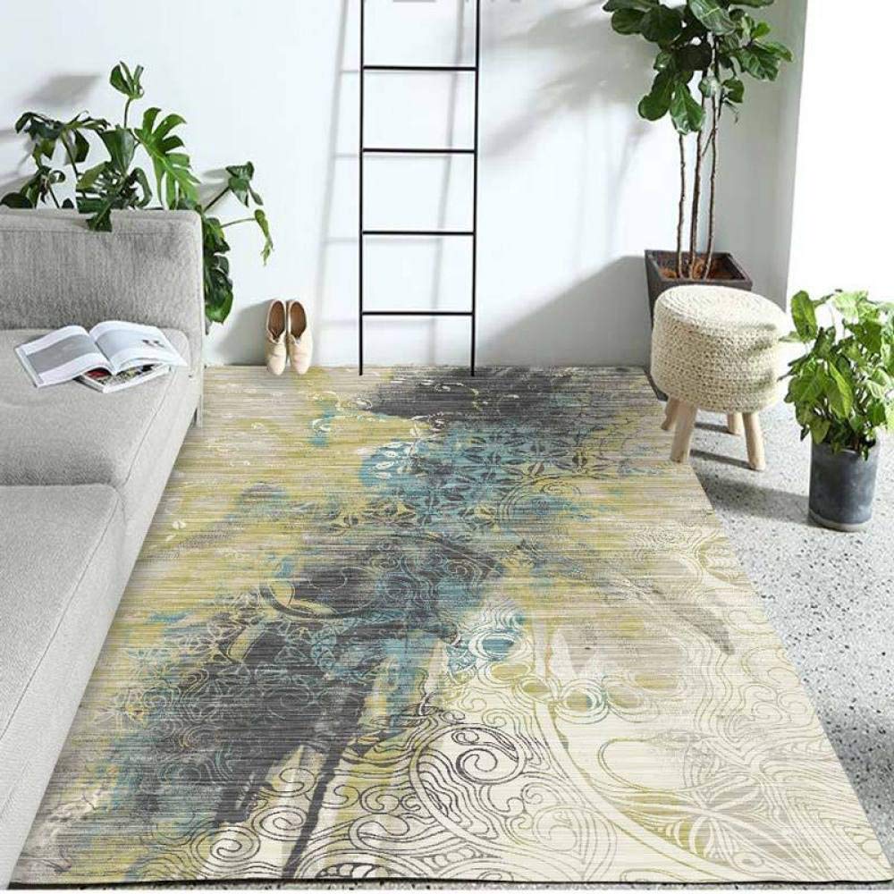 Tapis de salon moderne style encre 200x300 cm au toucher doux