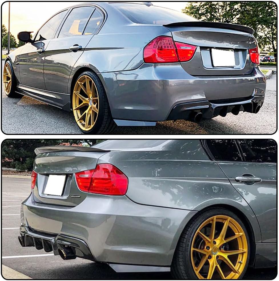 E90 Rear Diffuser for BMW 3 Series E90 325i 335i M Sport 2005-2012 Gloss Black Lower Rear Bumper Lip Spoiler Body Kit Factory Outlet