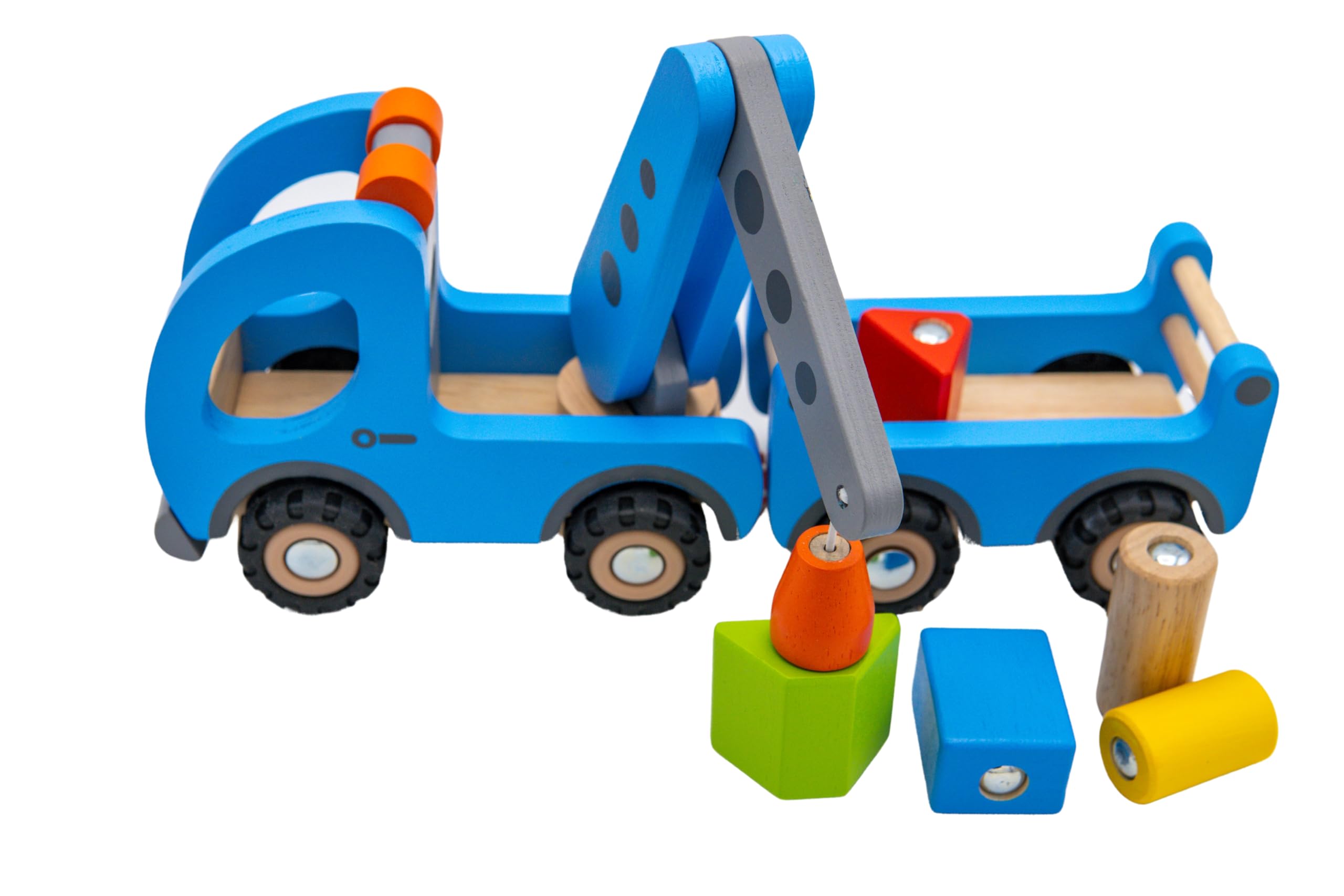 Goki - Camion Grue avec Remorque n'applique Pas de Jeux d'action et de réflex, Multicolore, Unique (55875)