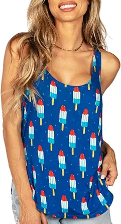 Tipsy Elves Women's 4th of July Tank Top - Patriotic American Flag Sleeveless Shirt