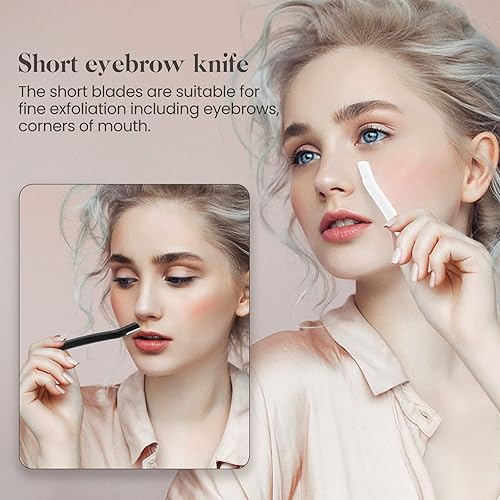 Miniatura 4 de Sunuly Maquinilla de afeitar para cejas, rasuradora facial Dermaplane para mujer, afeitadora de cejas (8 unidades), eliminación de pelusa de