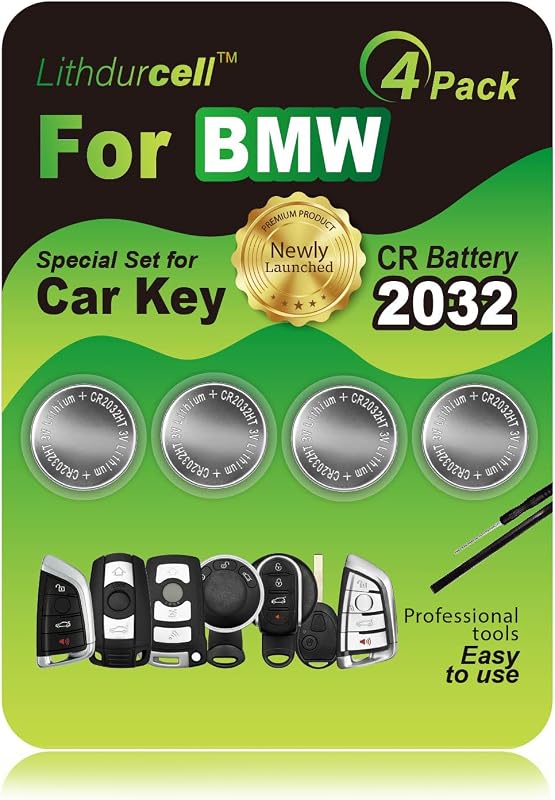 Bateria CR2032 para chave canivete BMW Lithdurcell – Pacote com 4 e ferramentas