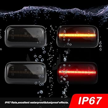 Amazon.com: KEEGTBOX Smoked Lens Amber Red fender LED Side