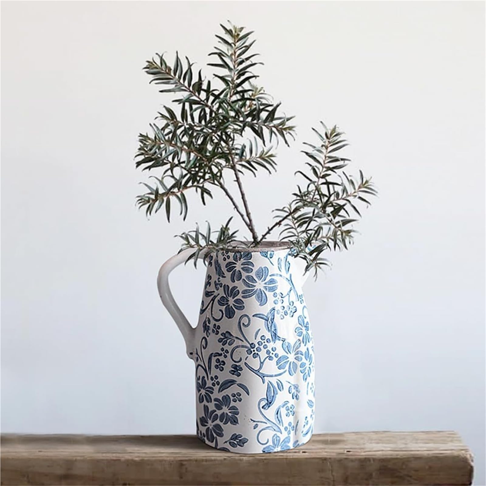 Vase Chinoiserie bleu et blanc pour fleurs et décoration d'intérieur poétique