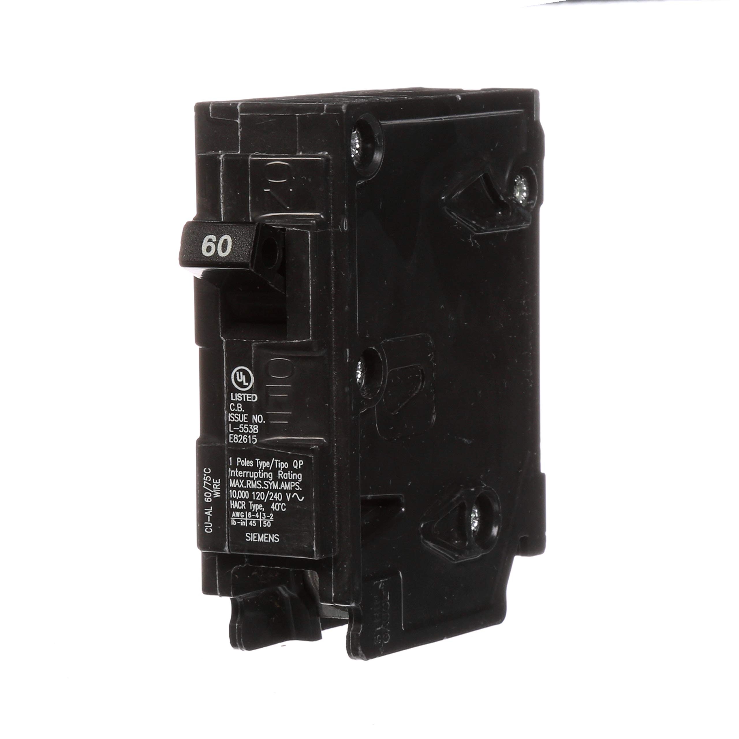 Siemens Q160 60-Amp 1 Pole 120-Volt Circuit Breaker - Amazon.com