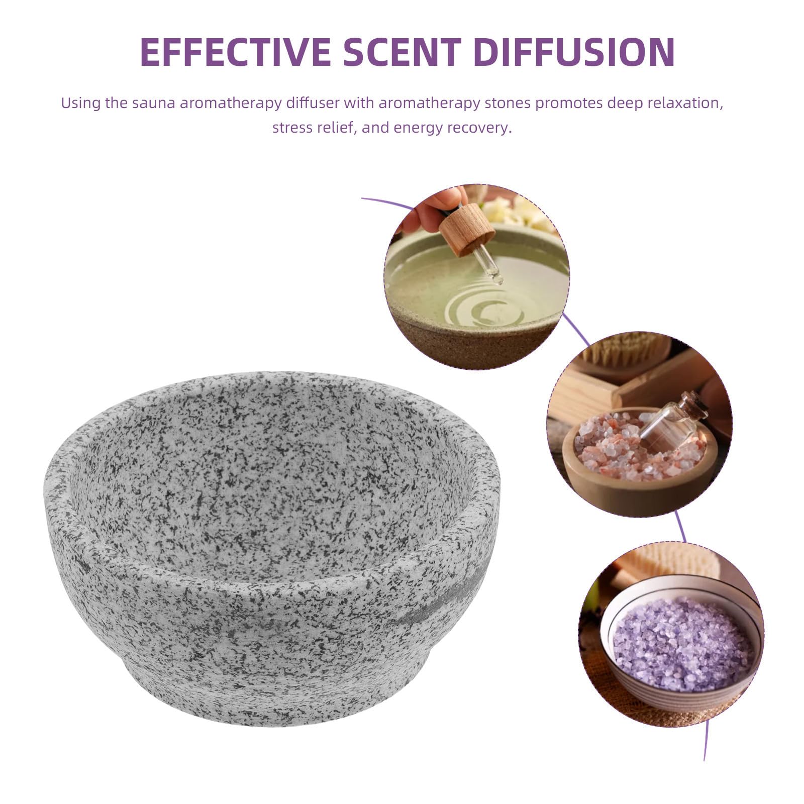 UKCOCO Difusor de Sauna de Piedra 600ml Resistente al Calor para Vapor