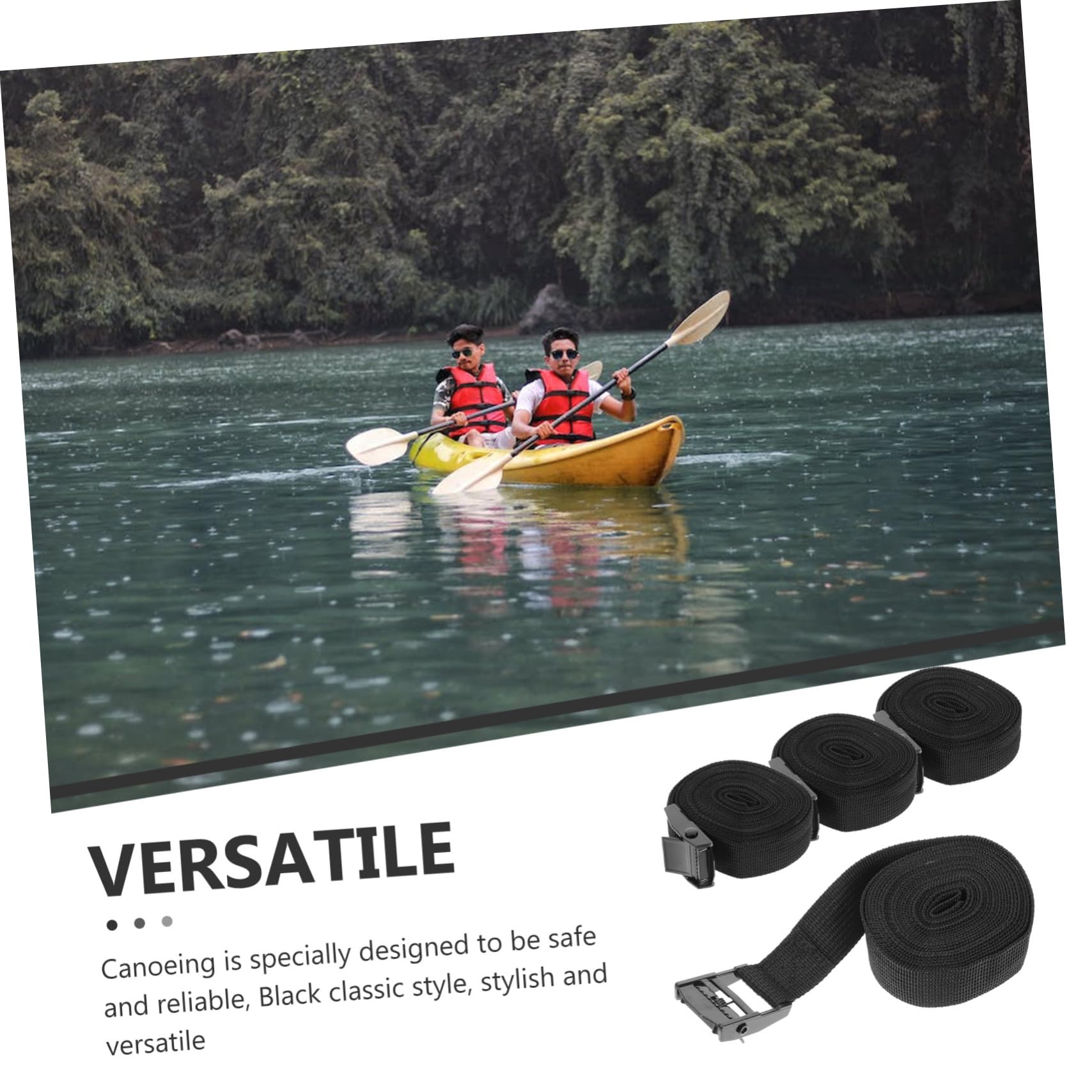 HONMEET Kayak Roof Rack Straps 4 Pack Heavy Duty Tie Down Straps Loops for Attachment Secure Buckle Lashing