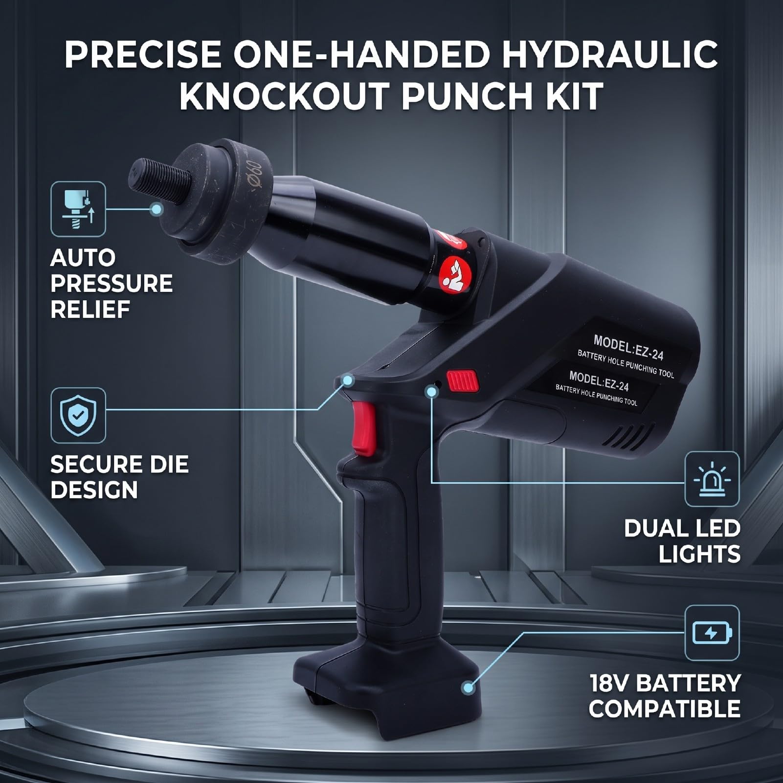 Fafeicy Zestaw Elektrycznego Wybijaka Hydraulicznego do Akumulatora 18 V