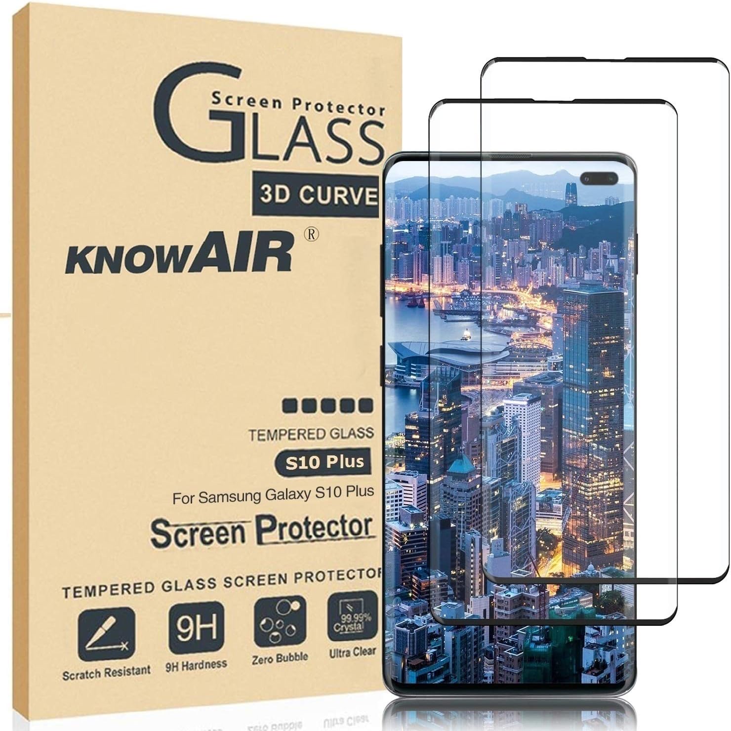 Galaxy S10 Plus Screen Protector,Full Coverage Tempered