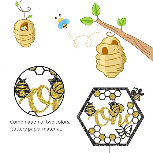 Miniatura 2 de Decoración para pastel de una abeja, decoración de fiesta de feliz primer cumpleaños, miel de abejorro, baby shower, suministros de decoración de