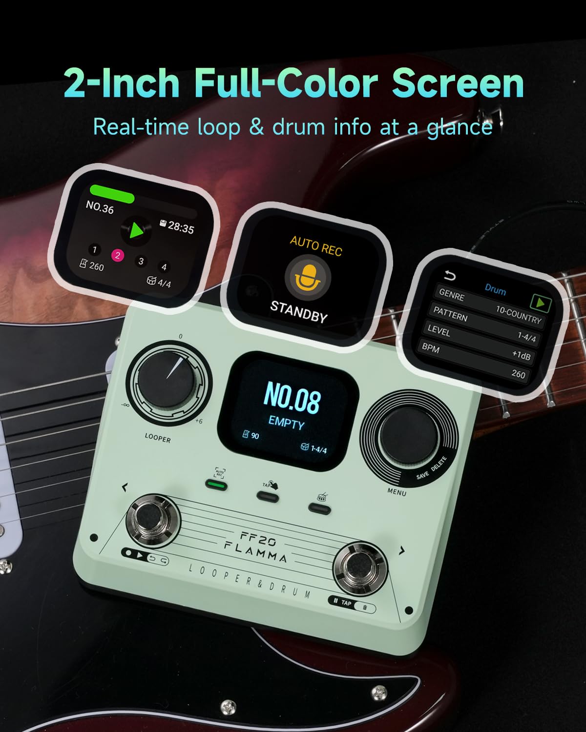 Amazon.co.jp: FLAMMA FF20 ルーパーペダルドラムマシン ドラム