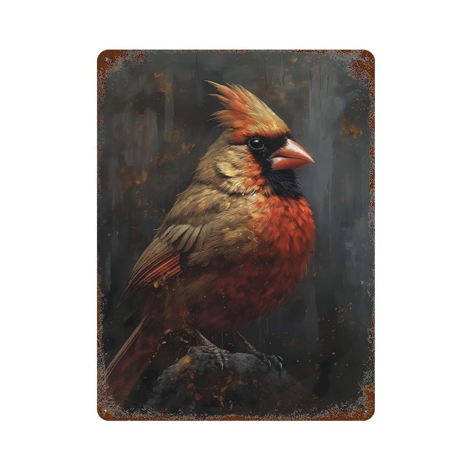 Decorative Tin Sign Cardinal Mythical Realm 15.7"x11.8", Decorative Metal Wall Art for Garage, Bar And Workshop Decor