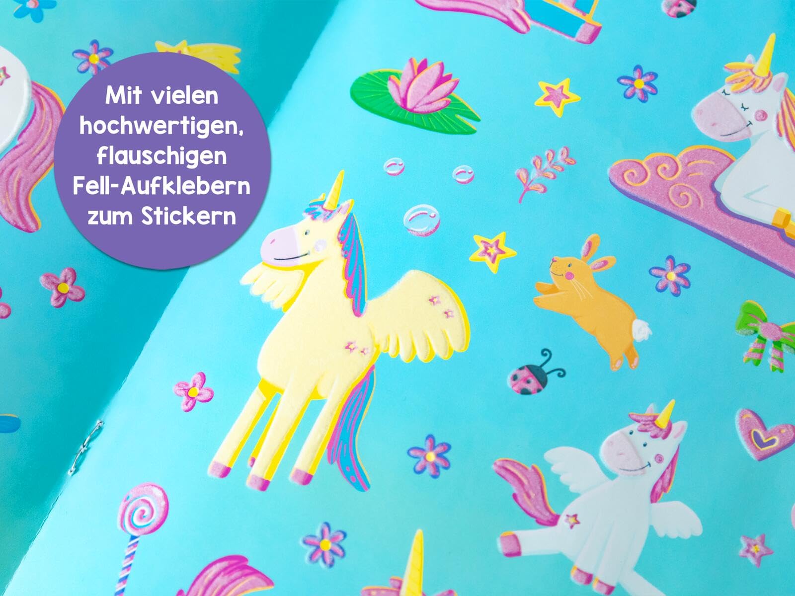 Mein flauschiges Stickerheft - Einhörner: Über 400 Fühl-Sticker