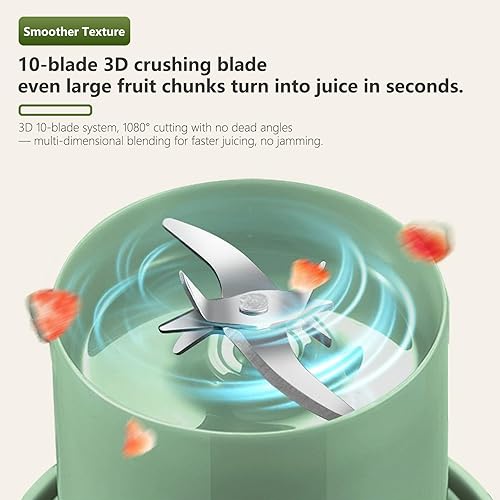 Miniatura 5 de Batidora portátil personal, diseñada para hacer batidos y batidos, equipada con cuchillas de acero inoxidable duraderas y carga USB, que ofrece un