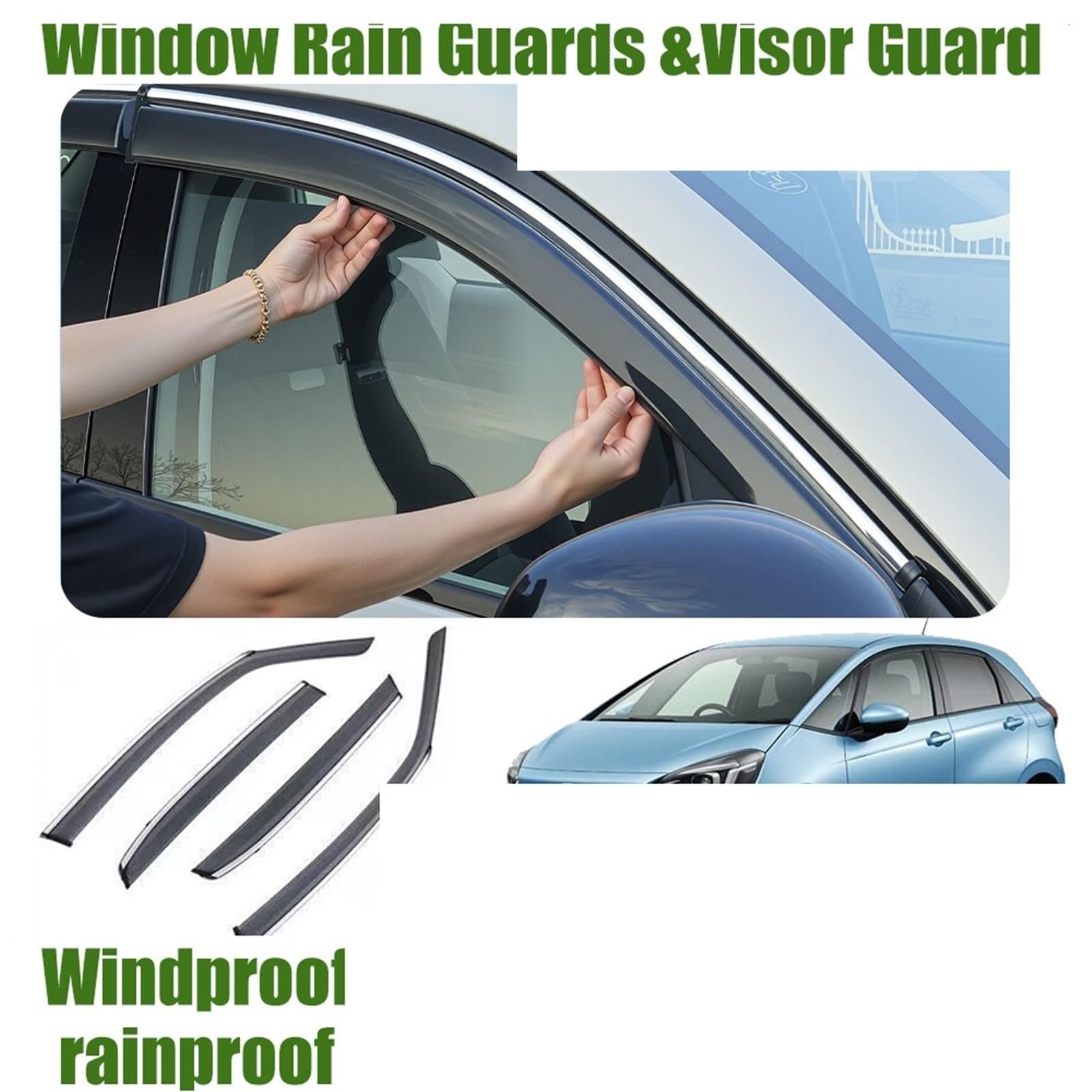 Auto Seitenfensterdeflektoren Für Jazz GR 2020 2021 2022 2023 2024 2025 Fenster Visier Unterstände Shades Sonne Regen Deflektor Schutz Abdeckung wasserdichte Zubehör