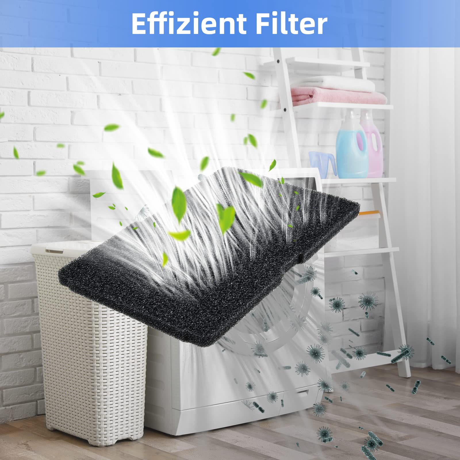 8 Stück Trockner Filter Ersatzteile für Beko/Grundig/Blomberg/Elektra Bregenz/Arcelk/Mora/Smeg Wärmepumpentrockner, Schwammfilter für Wäschetrockner Zubehörset 240 x 150 x 13mm