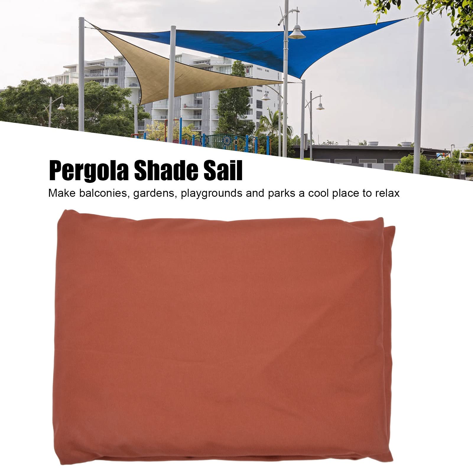 XHTLLO Waterproof Sun Shade Sail Canopy, Rectangle 3X4meter, Patio Garden Pergola Awning for Balconies, Swimming Pools, Reduce Heat Outside, Foldable and Portable with 4 Ropes