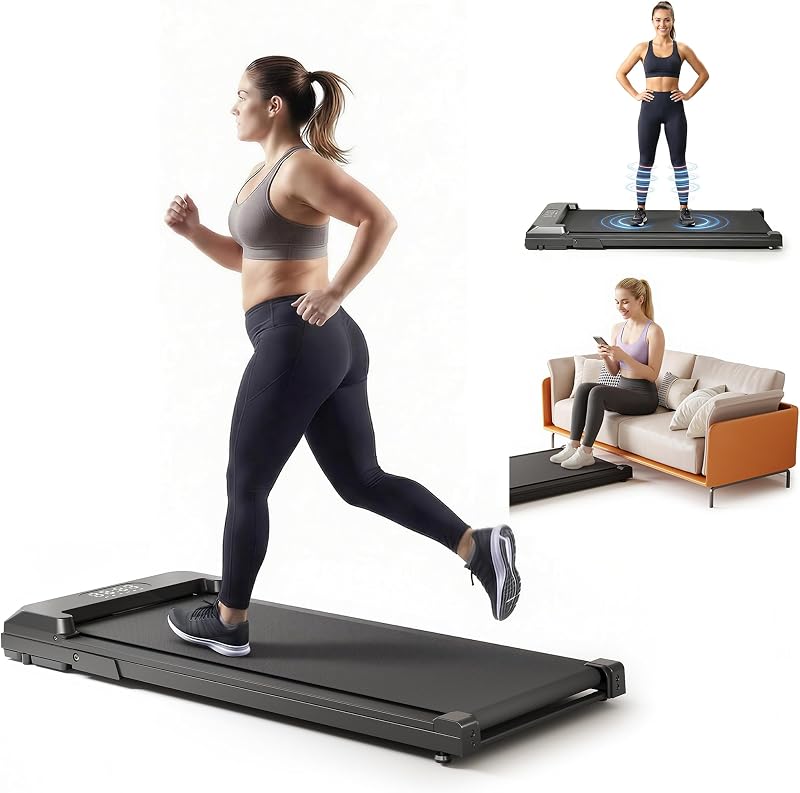 VZYTV Walking Pad Treadmill Vibration Pad, Under Desk Treadmills for Home/Office with 250 lbs Weight Capacity, 2.5HP Low Noise Walking Pad, Remote Control, LED Display