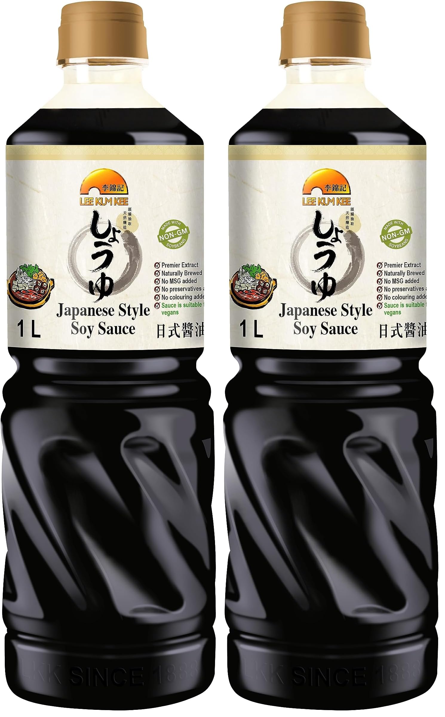 Lee Kum Kee Sojasauce Japanisch – Würzsauce auf Sojabasis – 1 x 1 l (Packung mit 2)