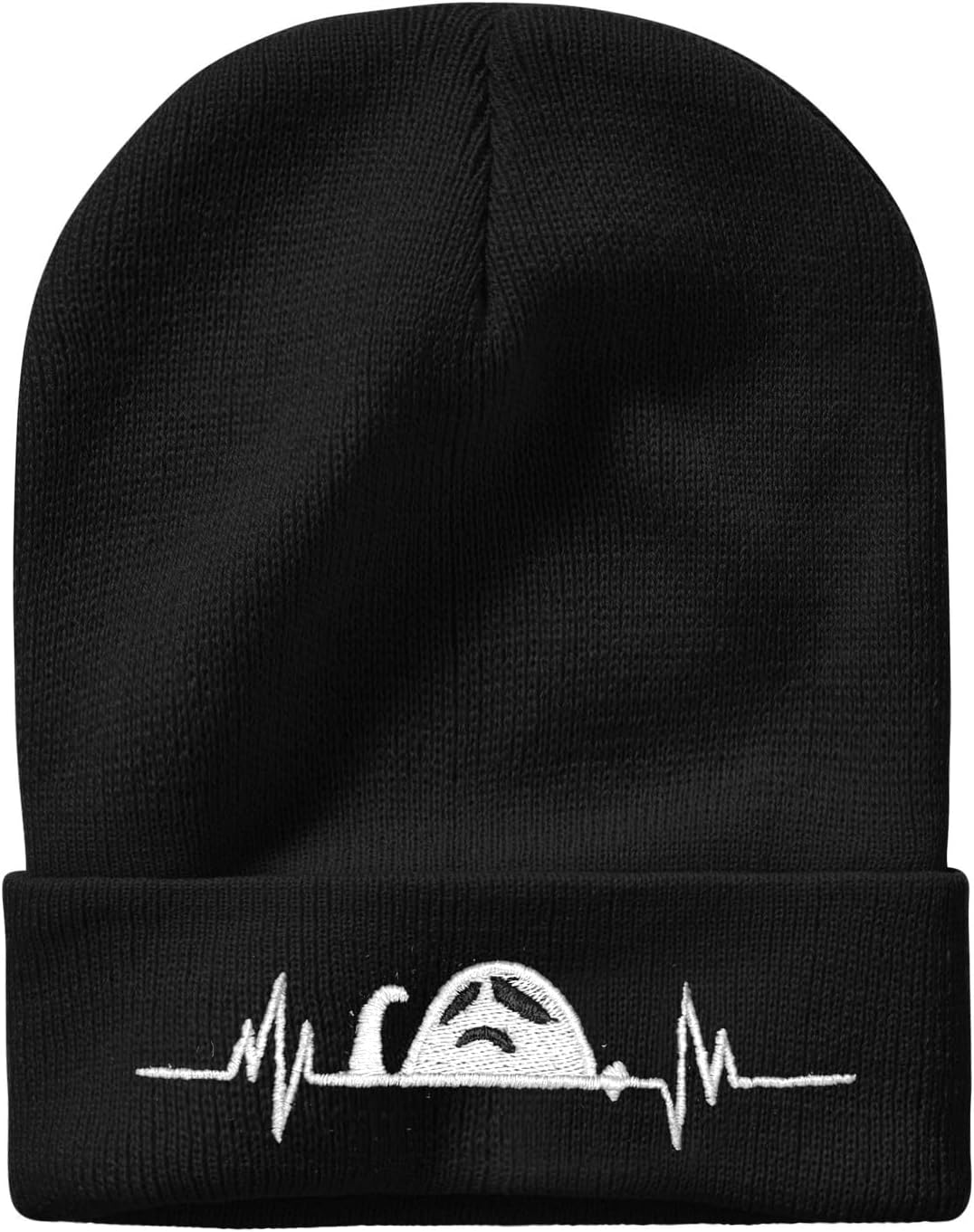 White Ghost Goth Halloween Beanie Hat for Men Women Winter Warm Stretch Skull Knit Hats Cap - Image 6