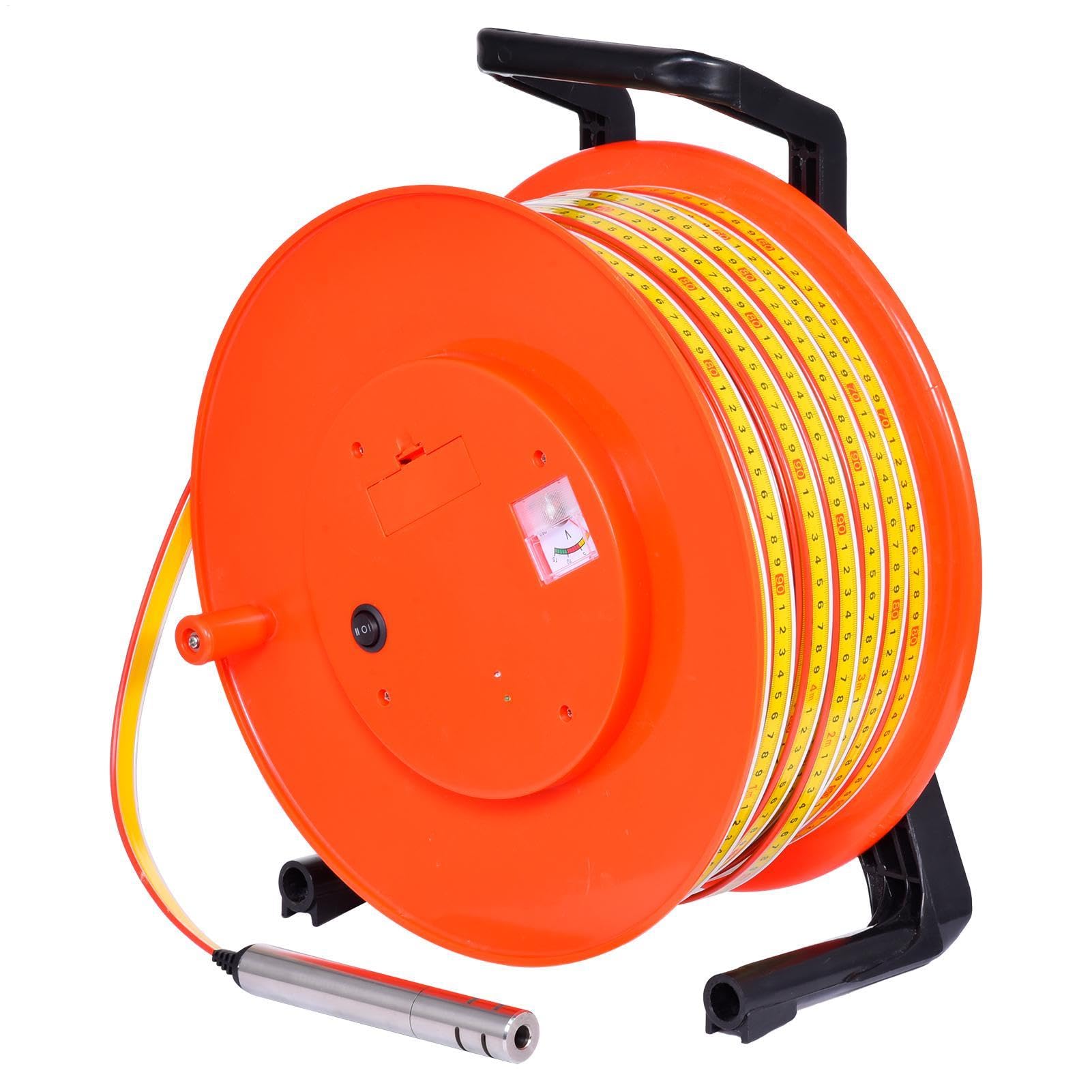 Water Levels Meter, Steel Ruler Water Levels Meter, Steel Ruler Electric Water Levels Gauge, Water Levels Measurement with Stainless Steel Probe, Electronic Well Water Levels Indicator-30m