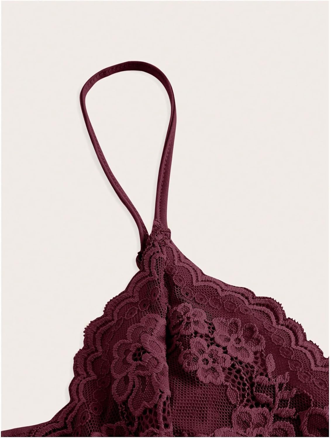 Milumia Women's Low Cut Lace Tops Deep V Neck Spaghetti Strap Top Going Out Cami Top - Image 6