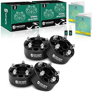 YHTAUTO 5x4.75 Wheel Spacers 2.5 Inch Compatible with Chevrolet, GMC, Buick, Cadillac, Pontiac Models Tire Spacers w/ M12x1.5 & 12.9 Grade Studs, 70.5mm Hub Bore 5 Lug 4PCS Black Wheel Adapter