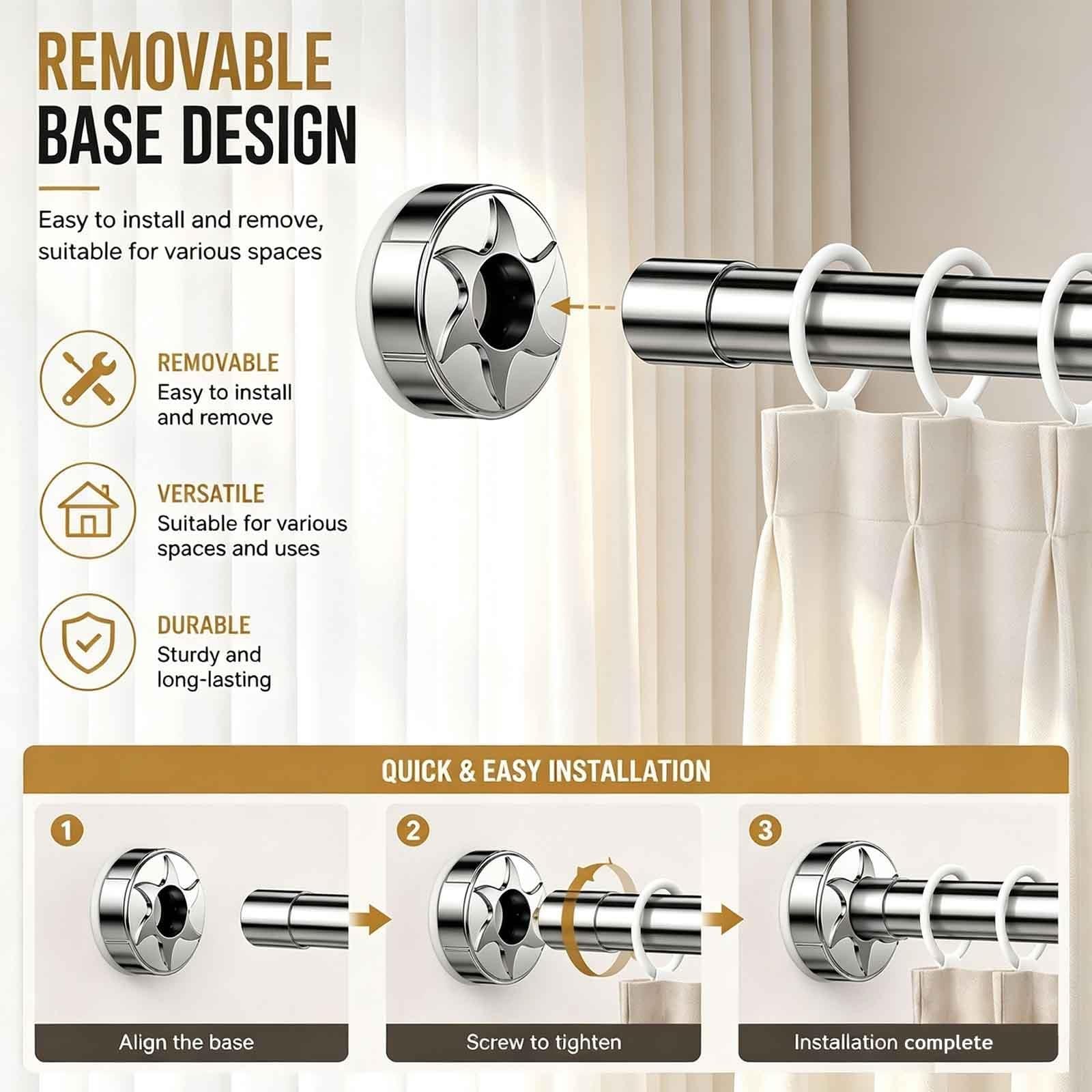 Stainless Steel Tension Curtain Rod, Closet Rods Hanging Clothes