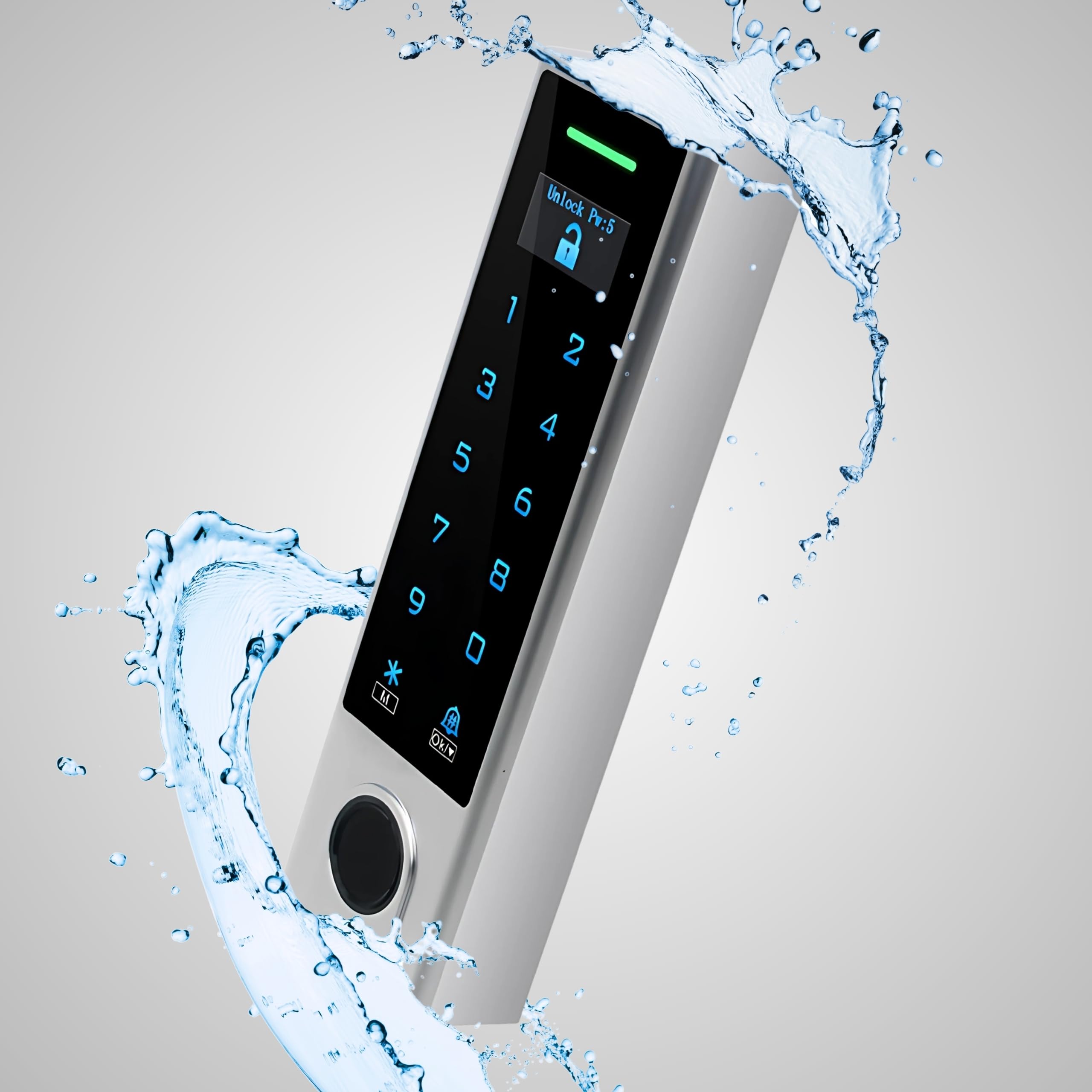 Elettronica, Serratura Smart con codice e WiFi, Serratura intelligente con display - telecomando con smartphone