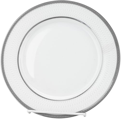 Miniatura 4 de Servicio de vajilla de porcelana plateada de 24 piezas para 4-Ashley