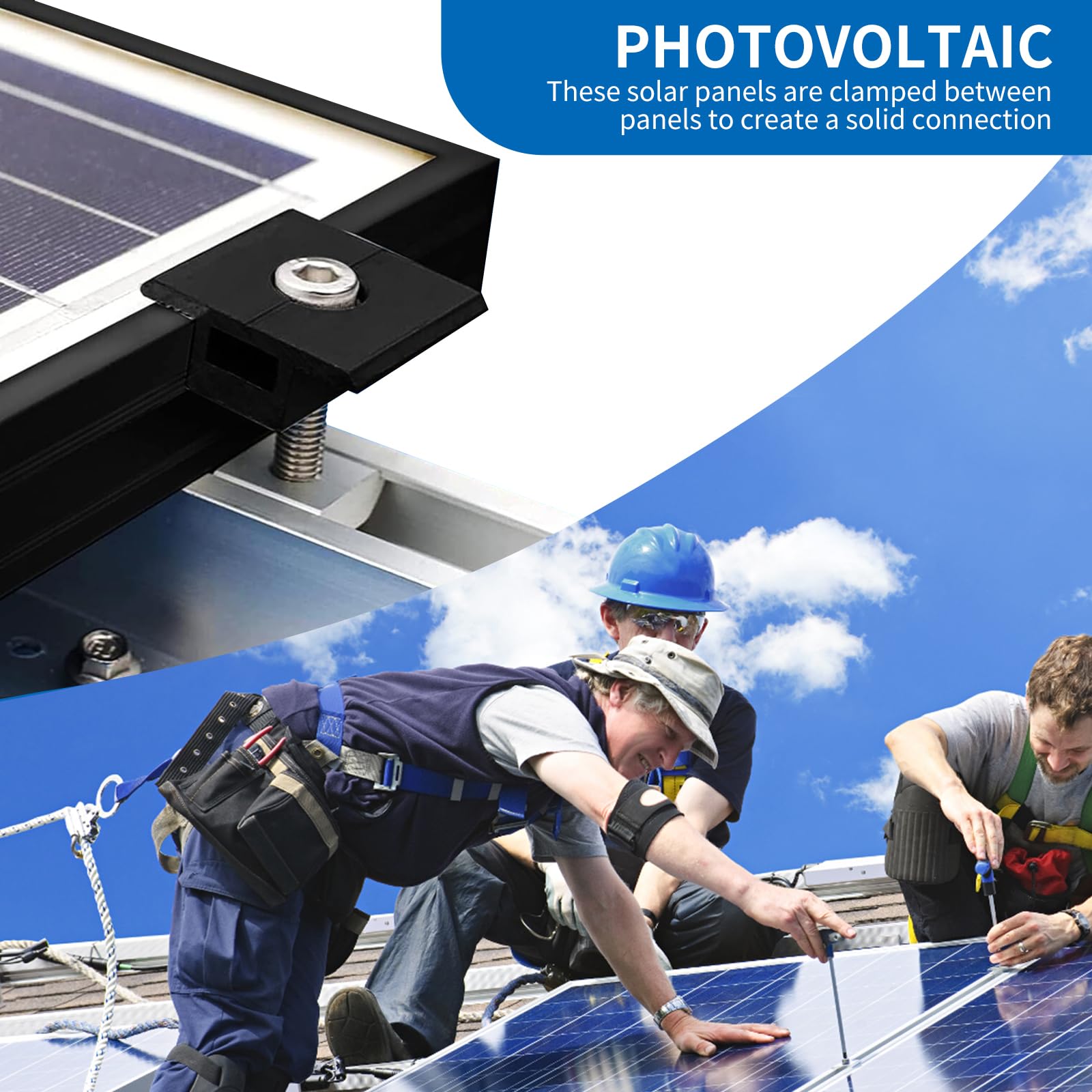 10 Stück Mittelklemme PV Modul 30mm Schwarz, Solar Halterung, Modulklemmen Solar, Aluminiumlegierung Halterung Solarpanel, Befestigung Solarmodul für Dächer, Böden, Camping, Wohnwagen