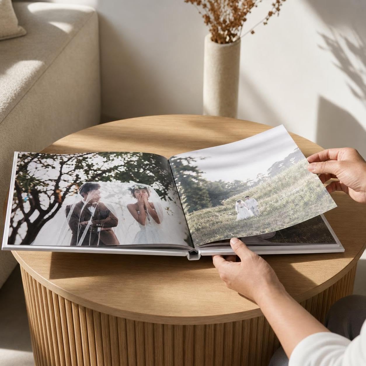 Hardcover Fotoalbum Minimalistisch, Aus Papier gefertigt, geklebte Bindung, kratzfest, wasserdicht, staubdicht, für, Paare, für, 40 Seiten, minimalistisch, 12 Zoll (28,5x21 cm)