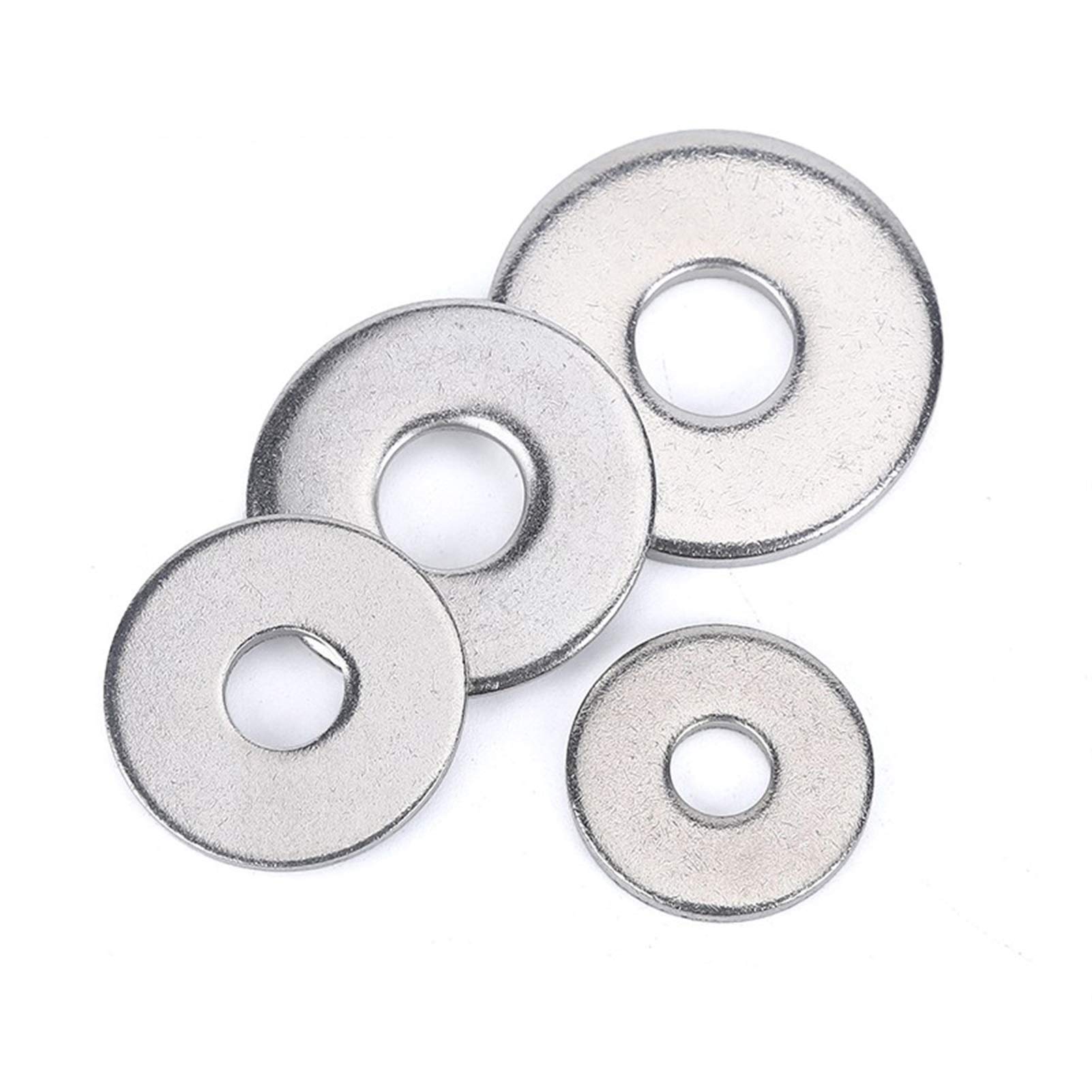Zkenshan-Flache Unterlegscheiben 740/330P Waschmaschine Set M2 M3 M4 M5 M6 M8 M10 M10 M12 Edelstahl Waschmaschine Flache Unterlegscheiben Ring GuNe Dogets, gute Verschleißfestigkeit ( Color : 740pcs )