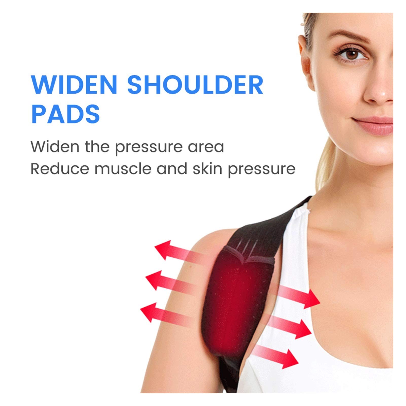 Corrector de Postura de Espalda Ajustable, cinturón de Soporte, Banda para la Espalda, corrección de Postura Invisible para Columna Vertebral, Lumbar y Hombros (Negro, Talla Grande)