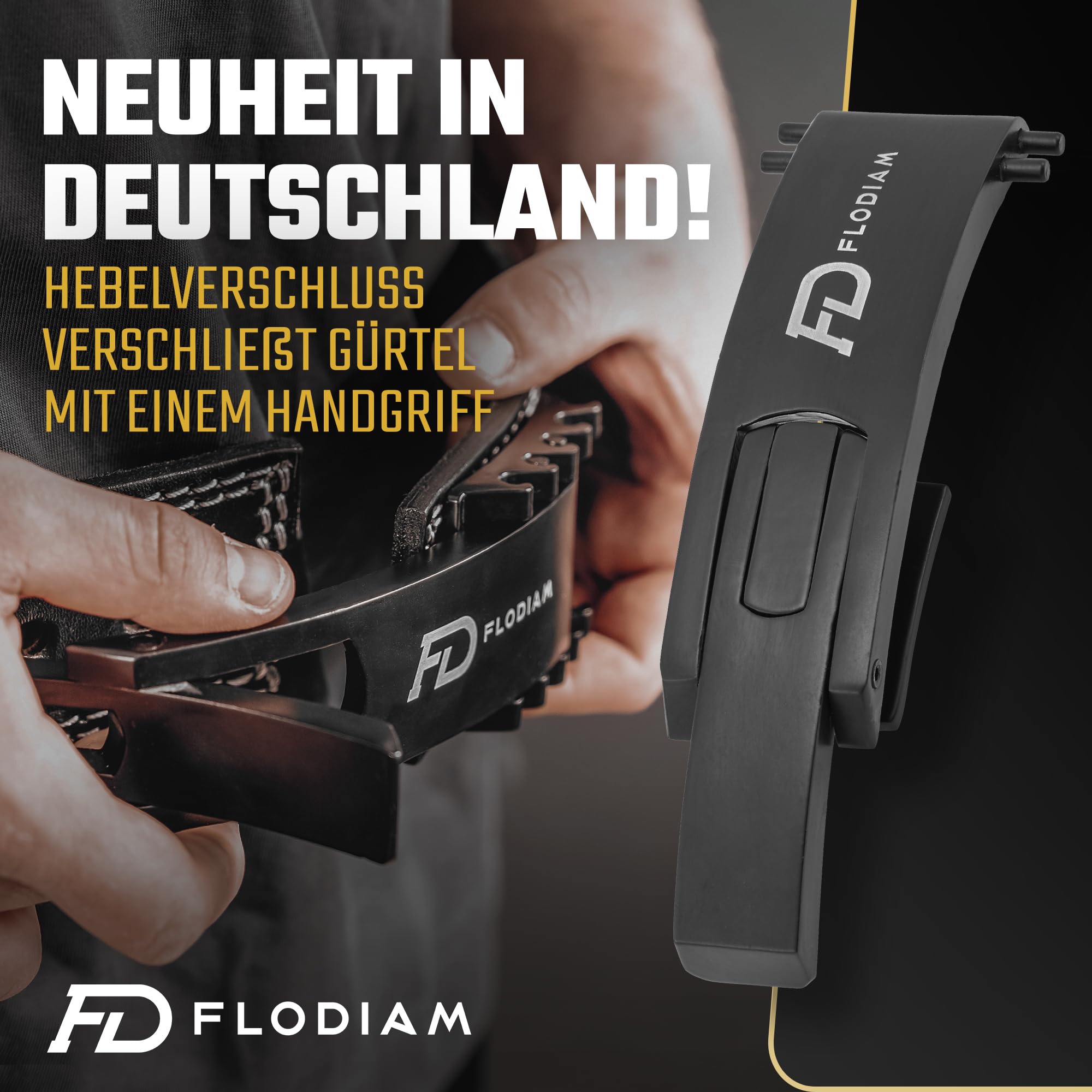 Gewichthebergürtel für Damen und Herren [Schnellverstell Hebelverschluss] Echtleder Gym Lifting Belt mit Hebelschnalle | Gewichtheben, Bodybuilding | Jetzt Größe Wählen!