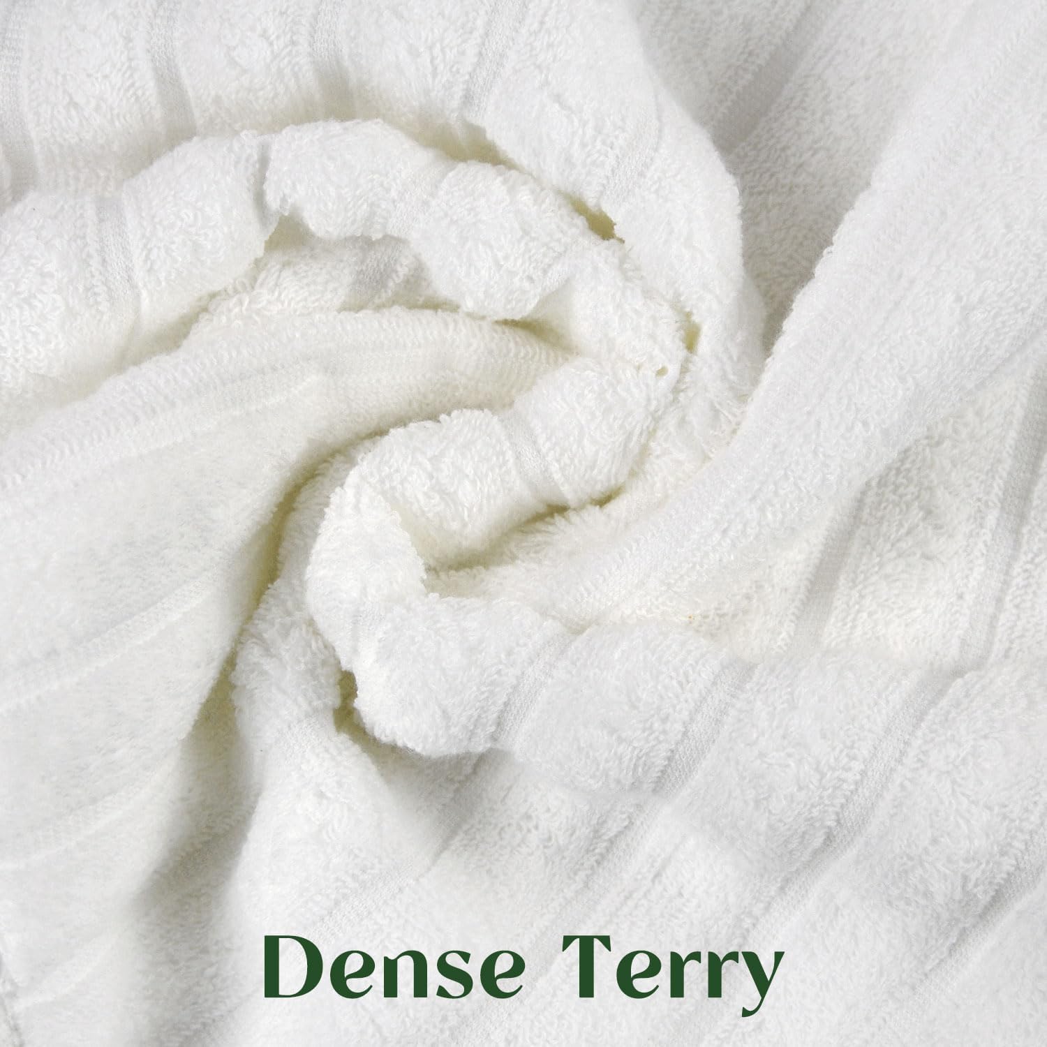 Jacquotha Luxurious 2-Pack Ribbed Striped Hand Towels (White) – Hotel & Spa Premium Cotton Face Towels 13” x 29”, Soft and Quick Drying 480 GSM - Image 3