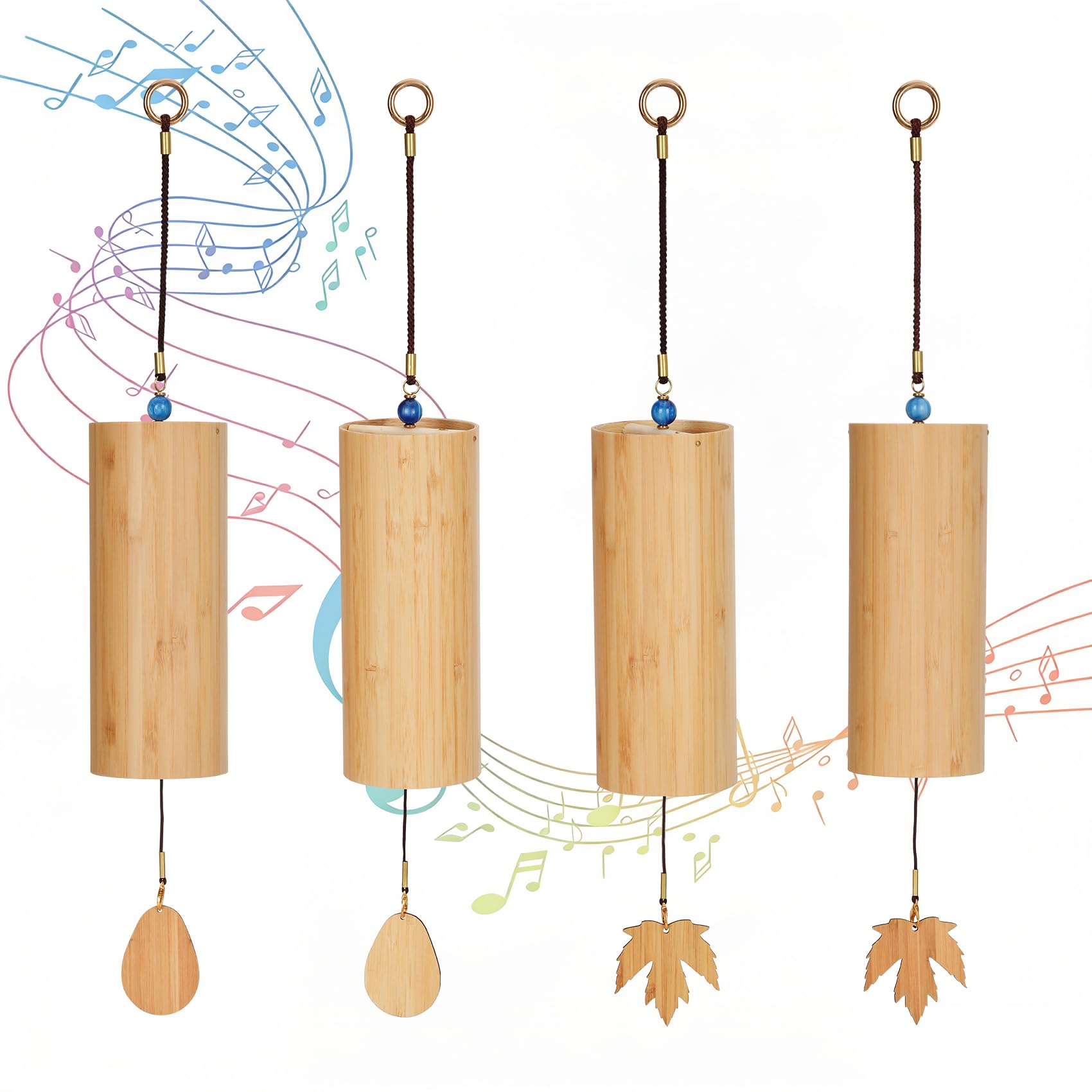 Photo 1 of Wind Chime Set of 4 Elements?Sound Healing Instruments with 4 Different Beautiful Tones(Verdant,Solstice,Harvest,Hearth) 2 Kinds of Pendants, Hand-Tuned for a Harmonious Melody
