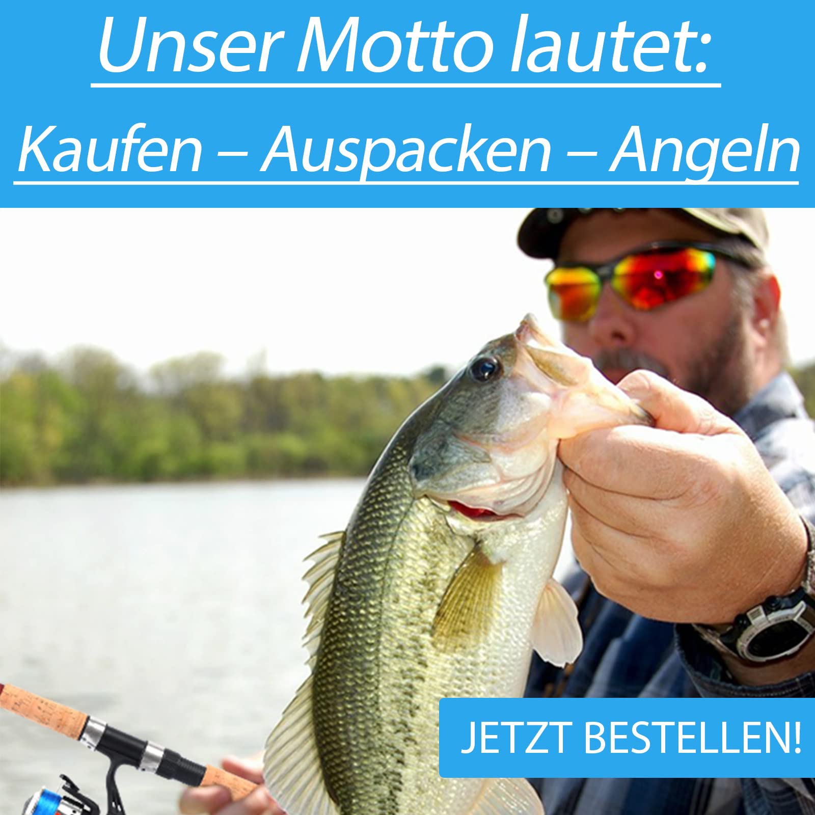 Angelset Hecht/Zander mit Kescher [Angelfertig montiert & Angelrolle bespult], Angel Set komplett Profi & Einsteiger, Starter-Set für Raubfisch Angeln, Teleskoprute 2,70 m