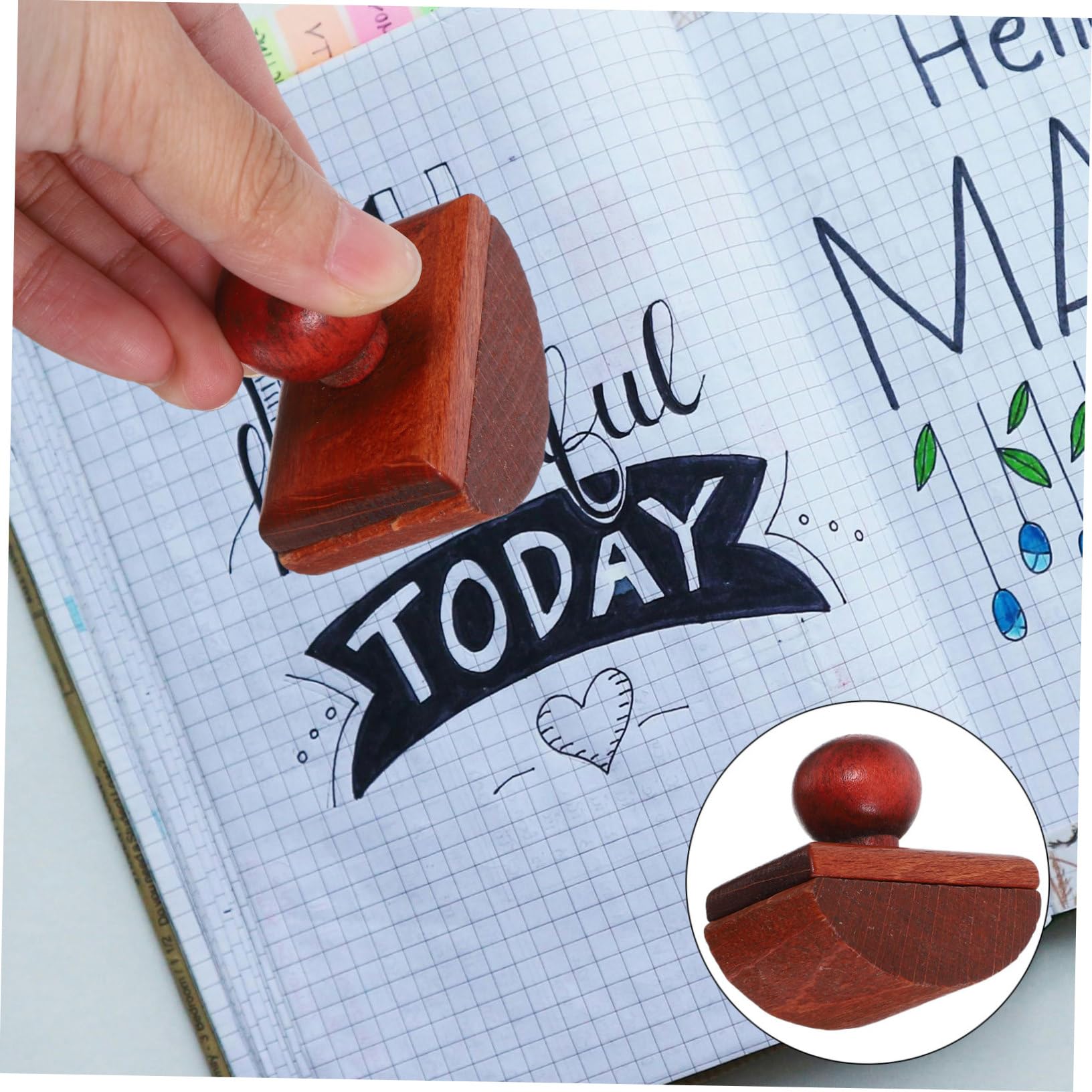 VILLCASE 2 Pièces Stylo buvard Decoration en Bois décoration en Bois absorbeur de Stylo Plume Remplissage d'encre à Bille encrer Tampon d'encre à séchage Rapide buvard à Bascule