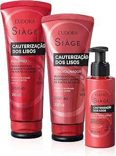 Eudora Kit Siàge Cauterização dos Lisos: Shampoo 250ml + Condicionador 200ml + Leave-in 100ml
