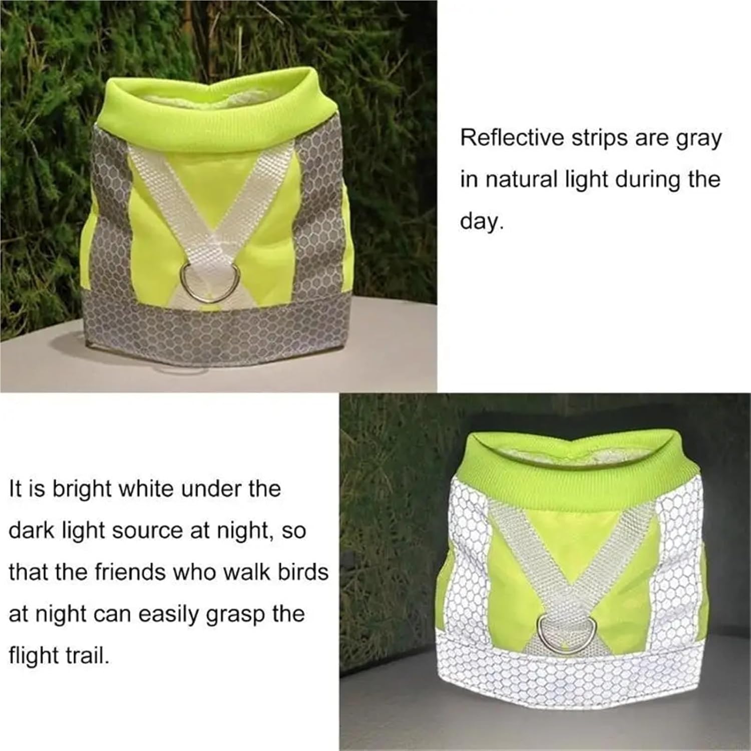 Bird Leash 5 Count Pet Bird Comfortable Flying Harness Adjustable Reflective Leashes Sun Protection Flight Training Rope for Restrain Birds During Outdoor Activities/Play(Large)