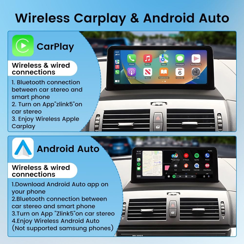 Coche CarPlay Android Auto Navegación Estéreo Pantalla Táctil GPS para BMW X3 E83 2006-2011 CCC/OEM NO Screen 10.25" Radio Display IPS Headunit Tablet Reproductor Multimedia