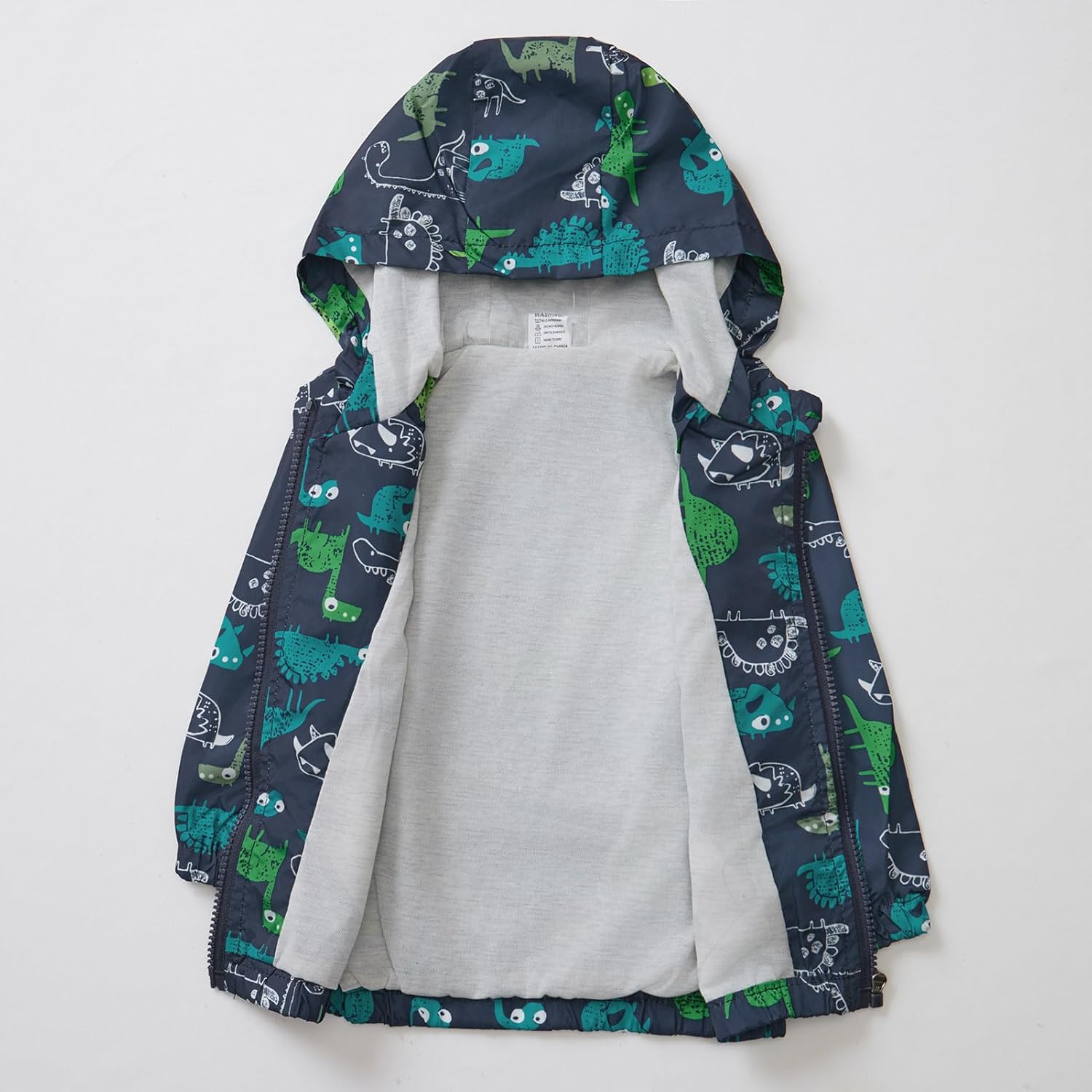 FYMNSI Toddler Baby Boys Girls Hooded Jacket Windbreaker Lightweight Dinosaur Print Coat Autumn Long Sleeve Windproof Outwear - Image 4
